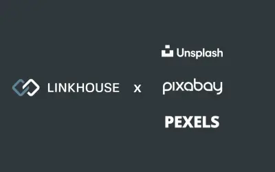 Integracja z bankami zdjęć Unsplash, Pixabay i Pexels — wyszukuj zdjęcia bezpośrednio w panelu Linkhouse
