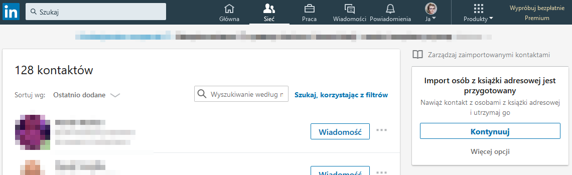 LinkedIn exportowanie 1