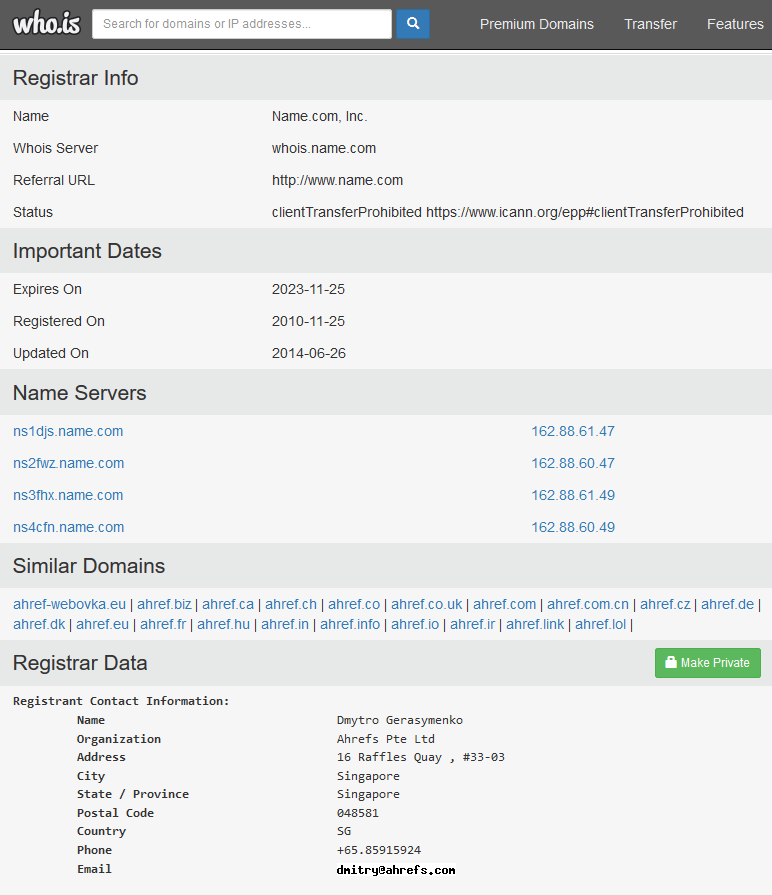 whois