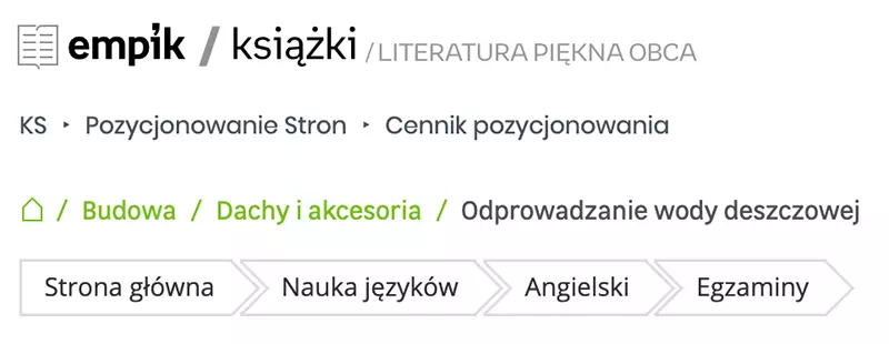Przykłady breadcrumbs