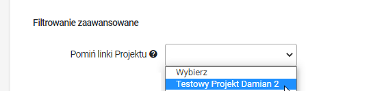 Pomiń linki projektów w Linkhouse
