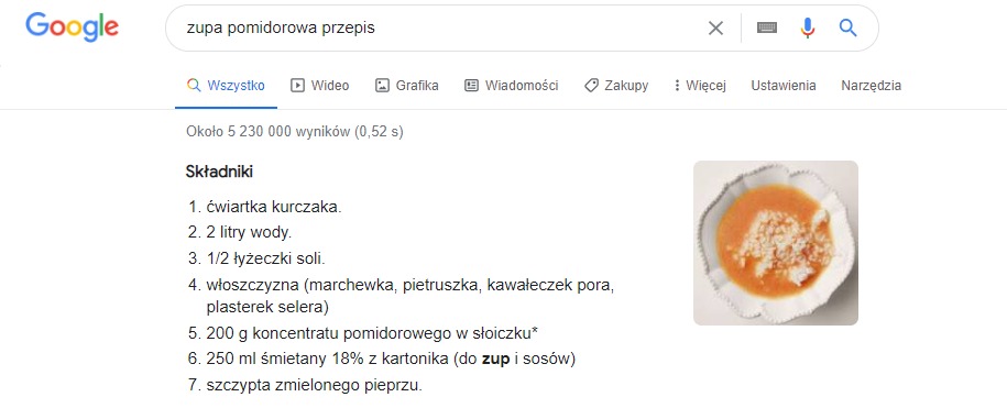 tresc w google