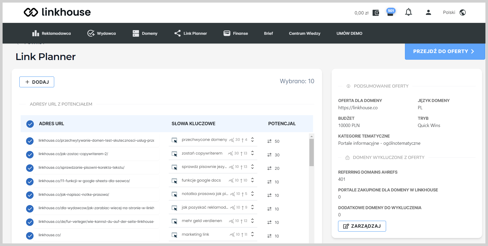 wybor url