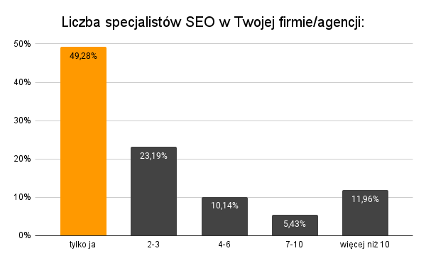 Liczba specjalistow SEO w Twojej firmie agencji